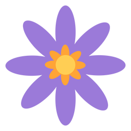 Flor morada con pétalos menores planos Diseño PNG