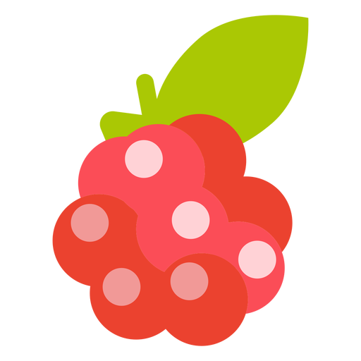 Raspberry fruit flat PNG Design