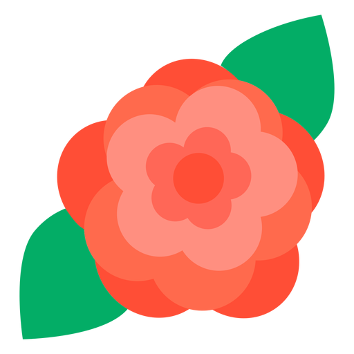 Rose flower flat PNG Design