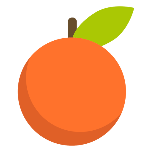 Tangerine fruit flat PNG Design