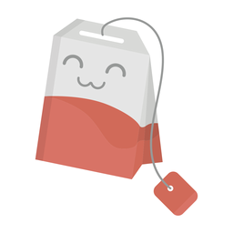 Etiqueta engomada de la bolsa de té plana Diseño PNG