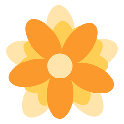 Yellow flower elliptical petals flat PNG Design