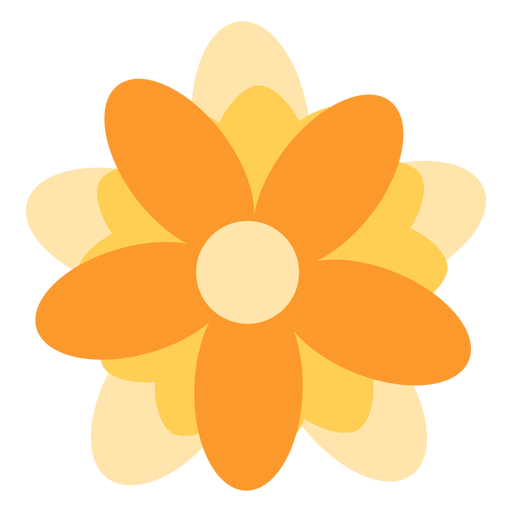 Gelbe Blume elliptische Bl?tenbl?tter flach PNG-Design