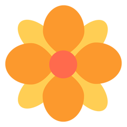 Flor amarela com pétalas planas