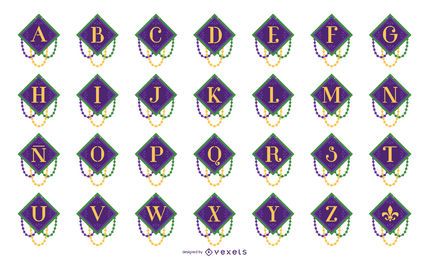Mardi Gras Alphabet Garland Letter Set Mardi Gras Alphabet Garland Letter Set