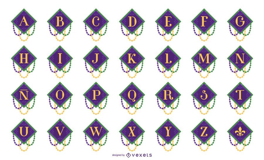 Mardi Gras Alphabet Garland Letter Set Mardi Gras Alphabet Garland Letter Set