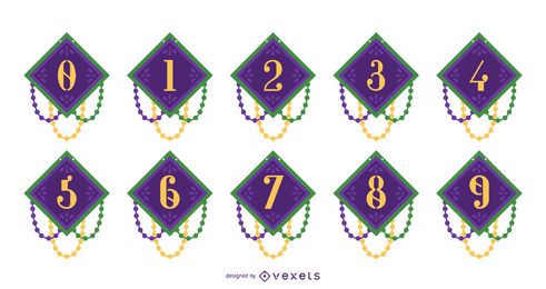 Mardi Gras Number Design Set