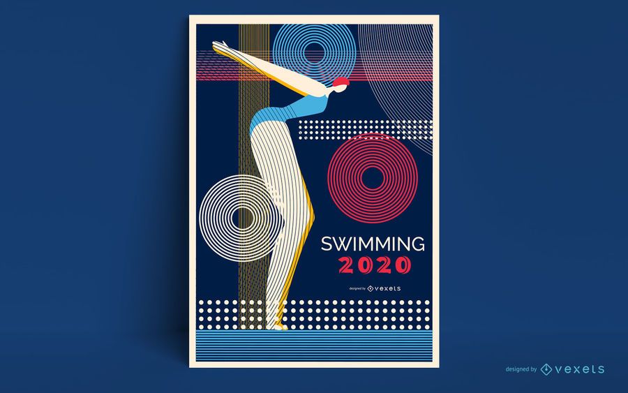 Tokyo 2020 Swimming Poster Design Tokyo 2020 Swimming Poster Design