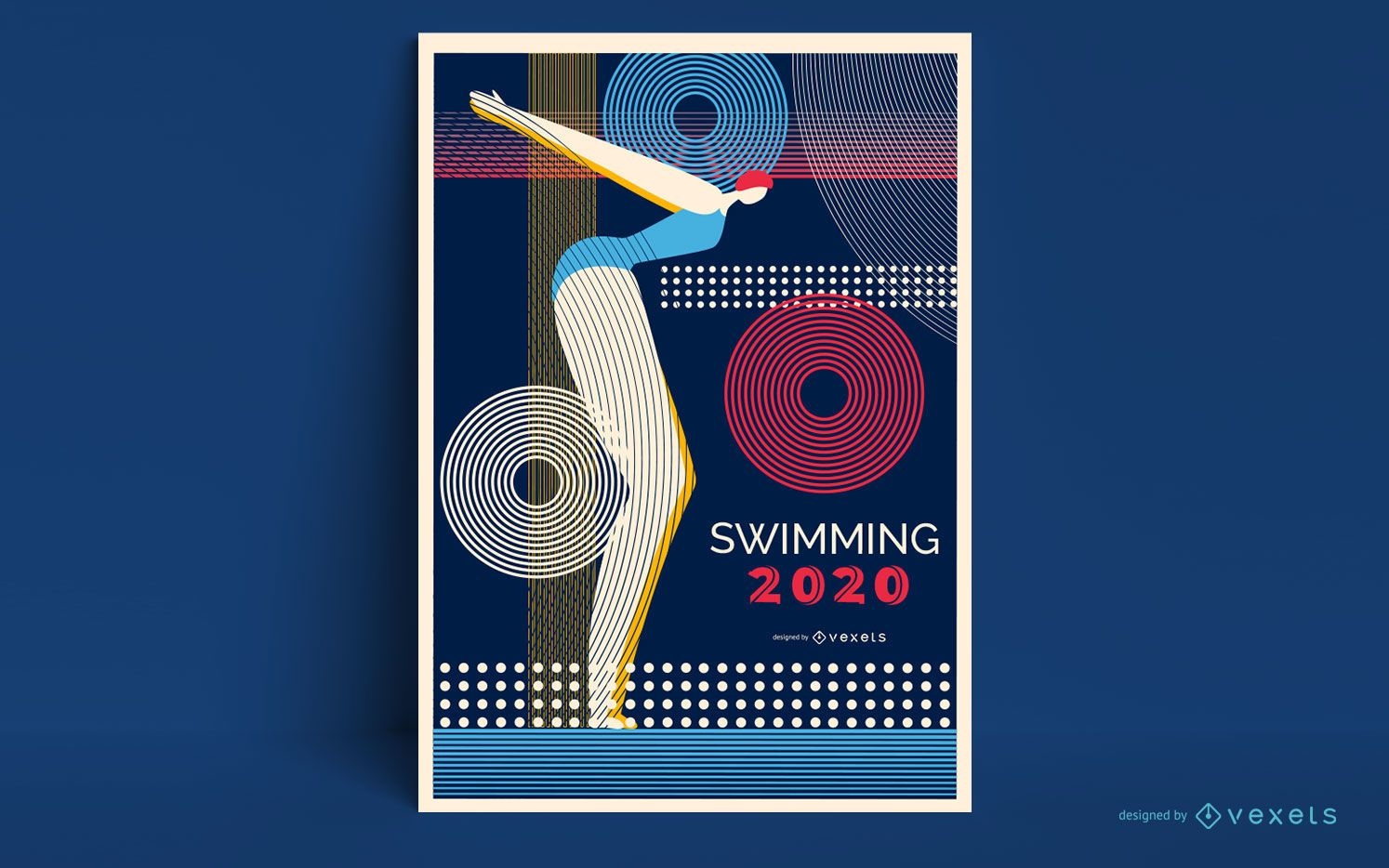 Diseño de póster de natación 2020