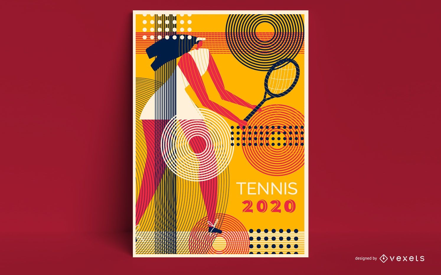 Design de pôster de jogador de tênis