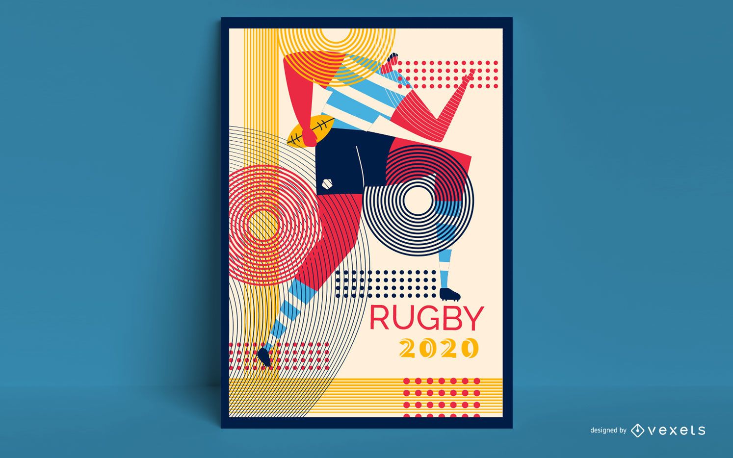 Diseño de póster de rugby 2020