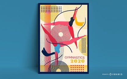 Design de cartaz de esportes de ginástica