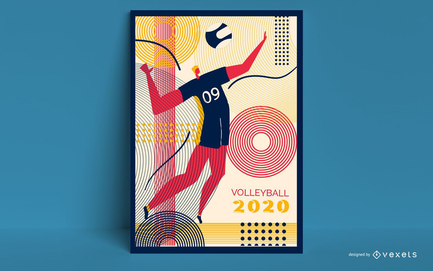 Plakatdesign für Volleyball Tokio 2020
