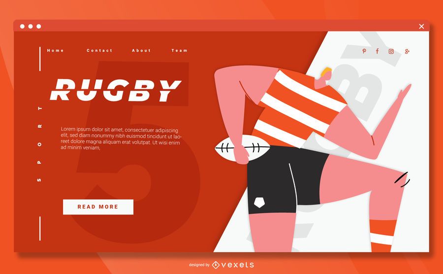 Rugby sport landing page design Rugby sport landing page design