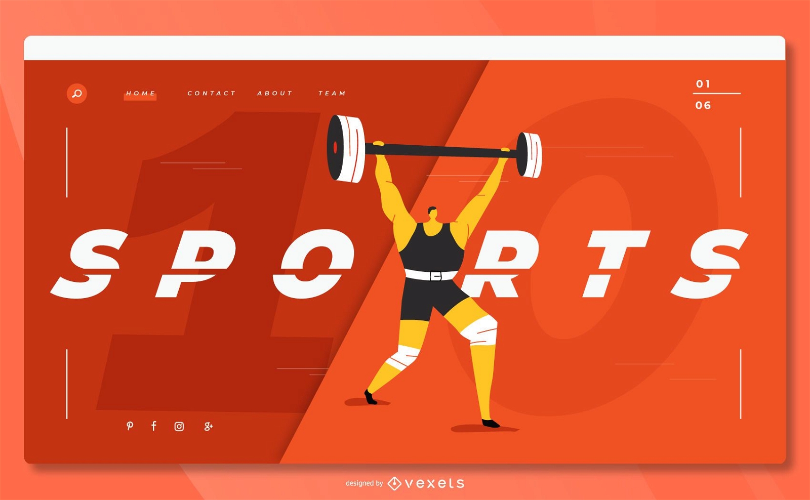 Sports weightlifting landing page