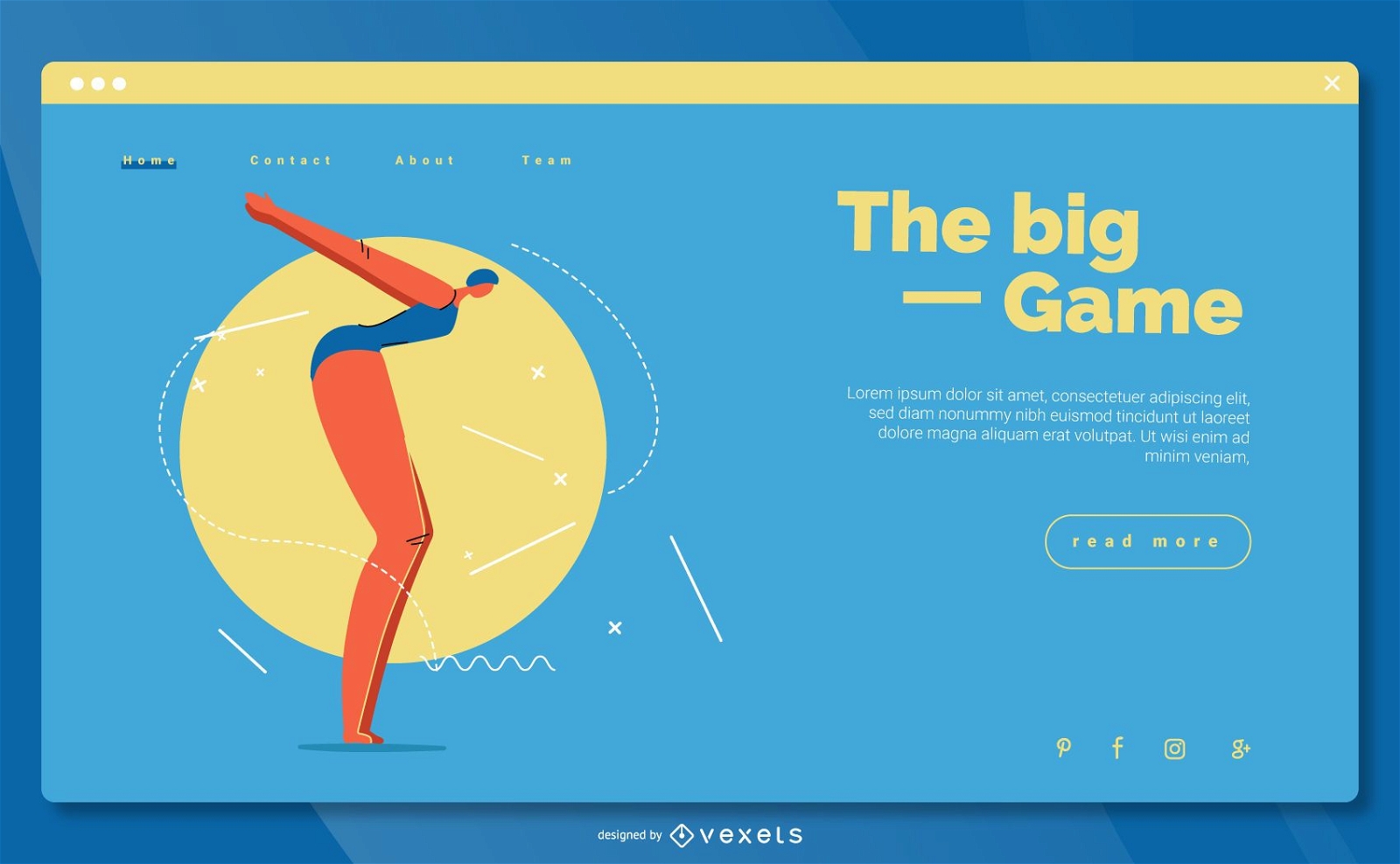 Olympic Sports Swimming Landing Page Design