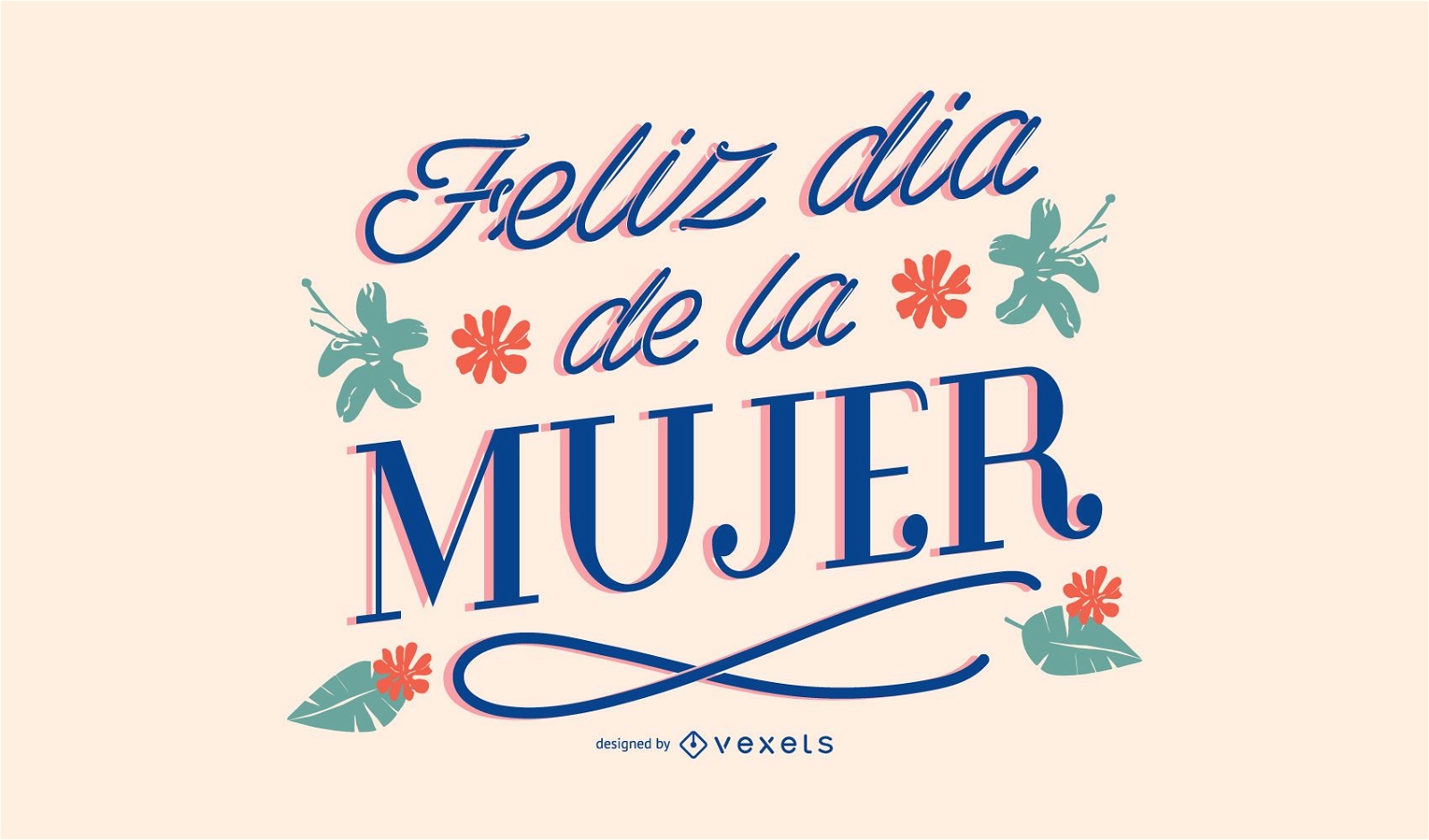 Happy women's day spanish lettering