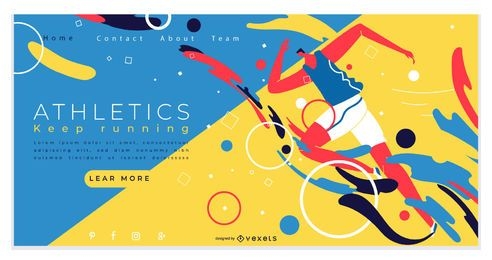 Design de página de destino de atletismo esportivo