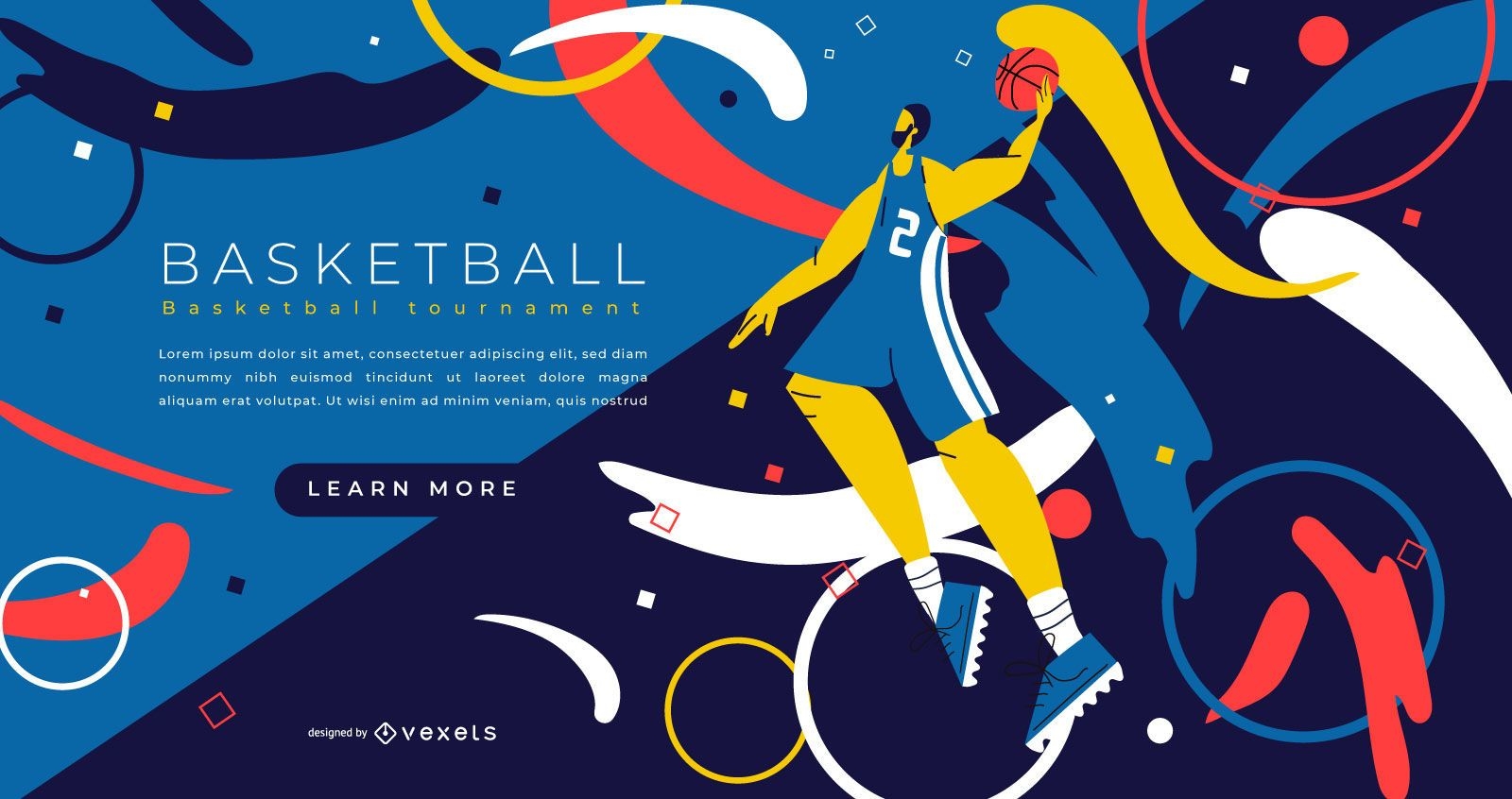 Design de página de destino de esportes de basquete