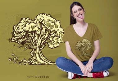 Diseño de camiseta de árbol de bomba atómica