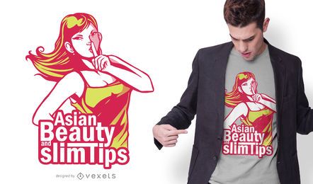Asian Girl Beauty Quote T-shirt Design Asian Girl Beauty Quote T-shirt Design