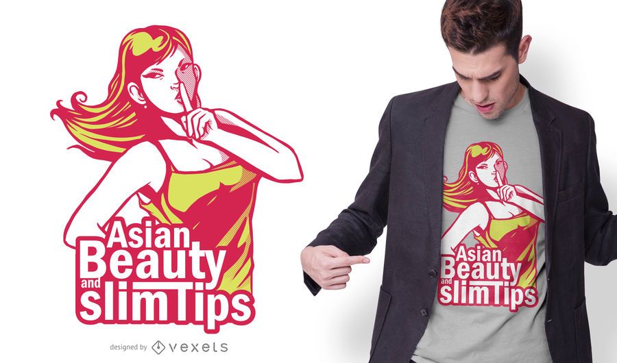 Asian Girl Beauty Quote T-shirt Design Asian Girl Beauty Quote T-shirt Design