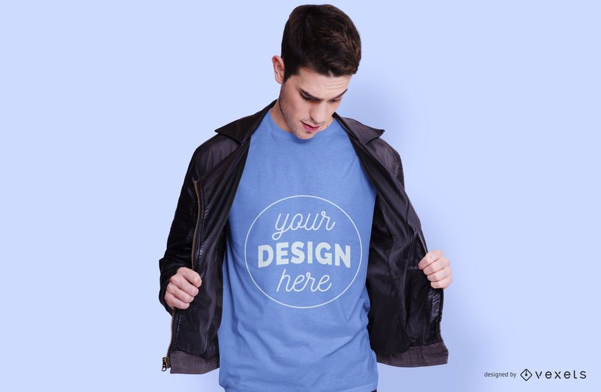Hombre con camiseta maqueta de camiseta Hombre con camiseta maqueta de camiseta
