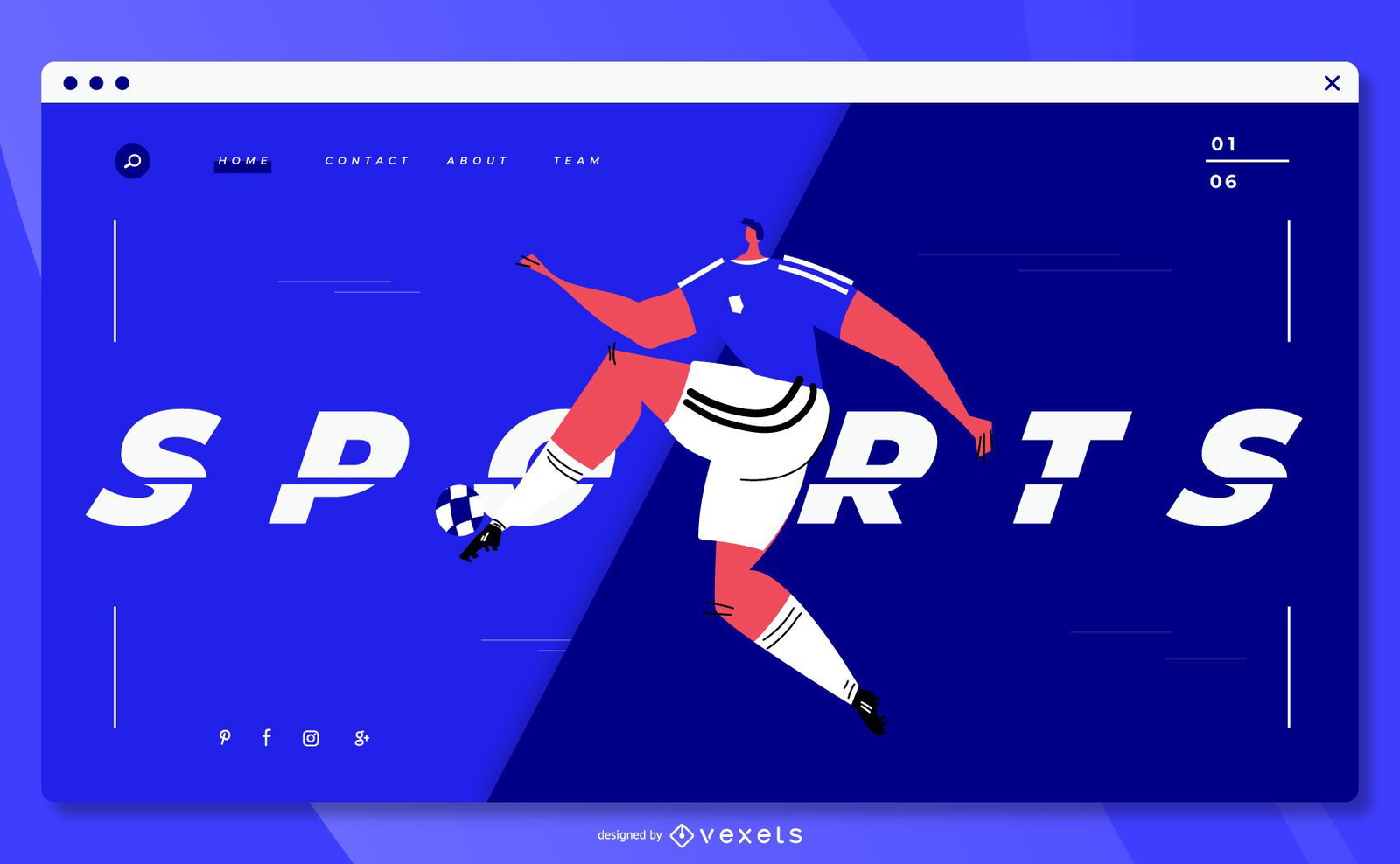 Sport-Fußball-Website-Design