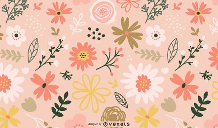 Spring flowers pattern design