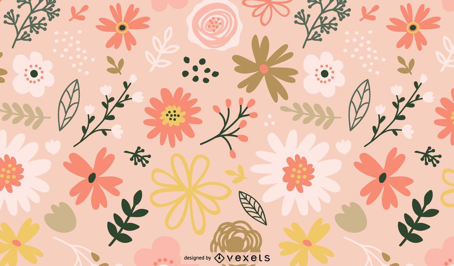 Spring flowers pattern design Spring flowers pattern design