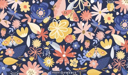 Springtime flowers pattern design Springtime flowers pattern design