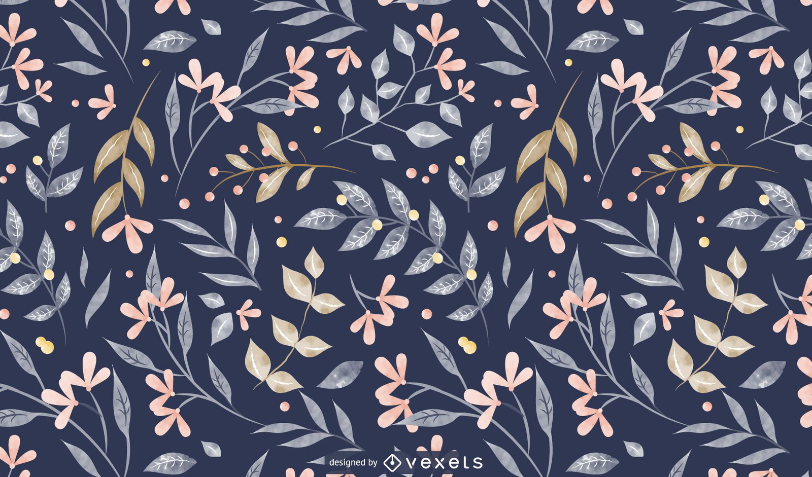 Spring Leaves Pattern Design - Vector Download