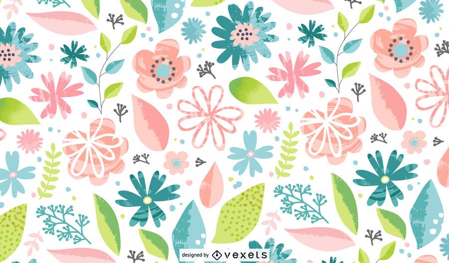 Spring flowers colorful pattern Spring flowers colorful pattern