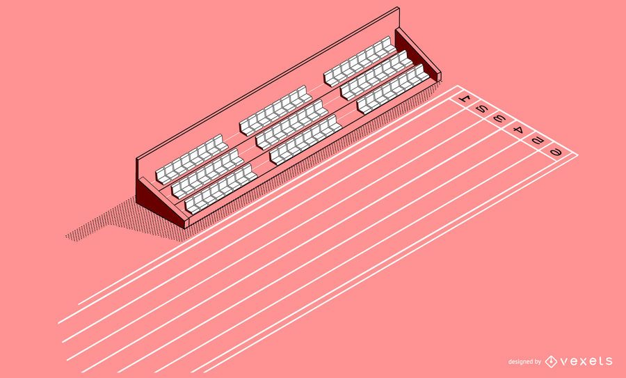 Isometric Sprint Track Stadium Design Isometric Sprint Track Stadium Design