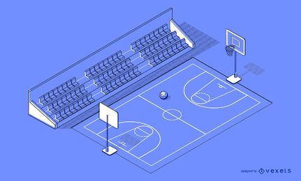 Isometric Basketball Court Design