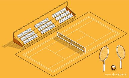 Isometric Tennis Court Design