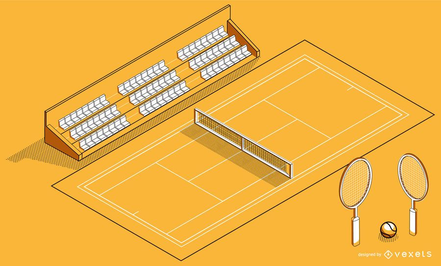 Diseño isométrico de cancha de tenis Diseño isométrico de cancha de tenis