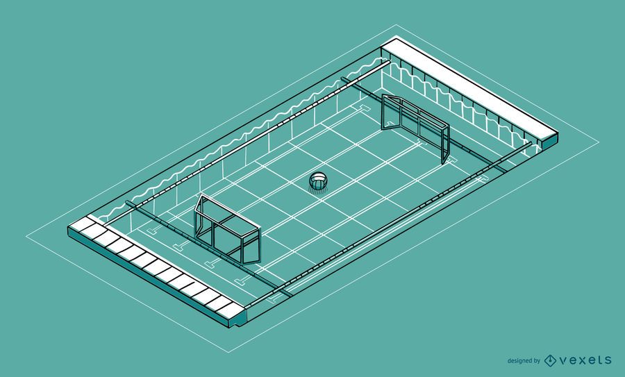 Diseño isométrico de piscina de waterpolo Diseño isométrico de piscina de waterpolo