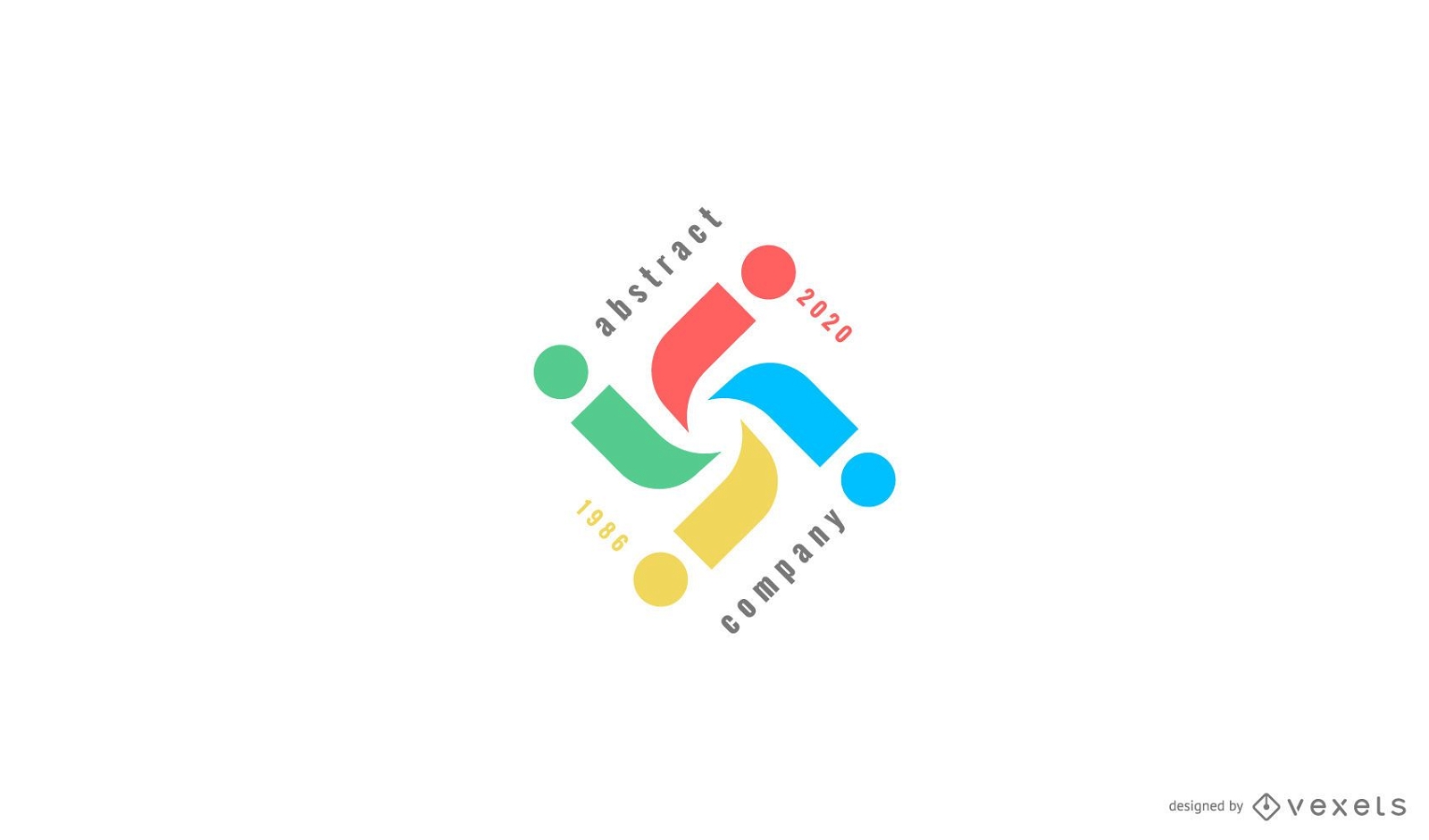 Plantilla de logotipo abstracto y colorido