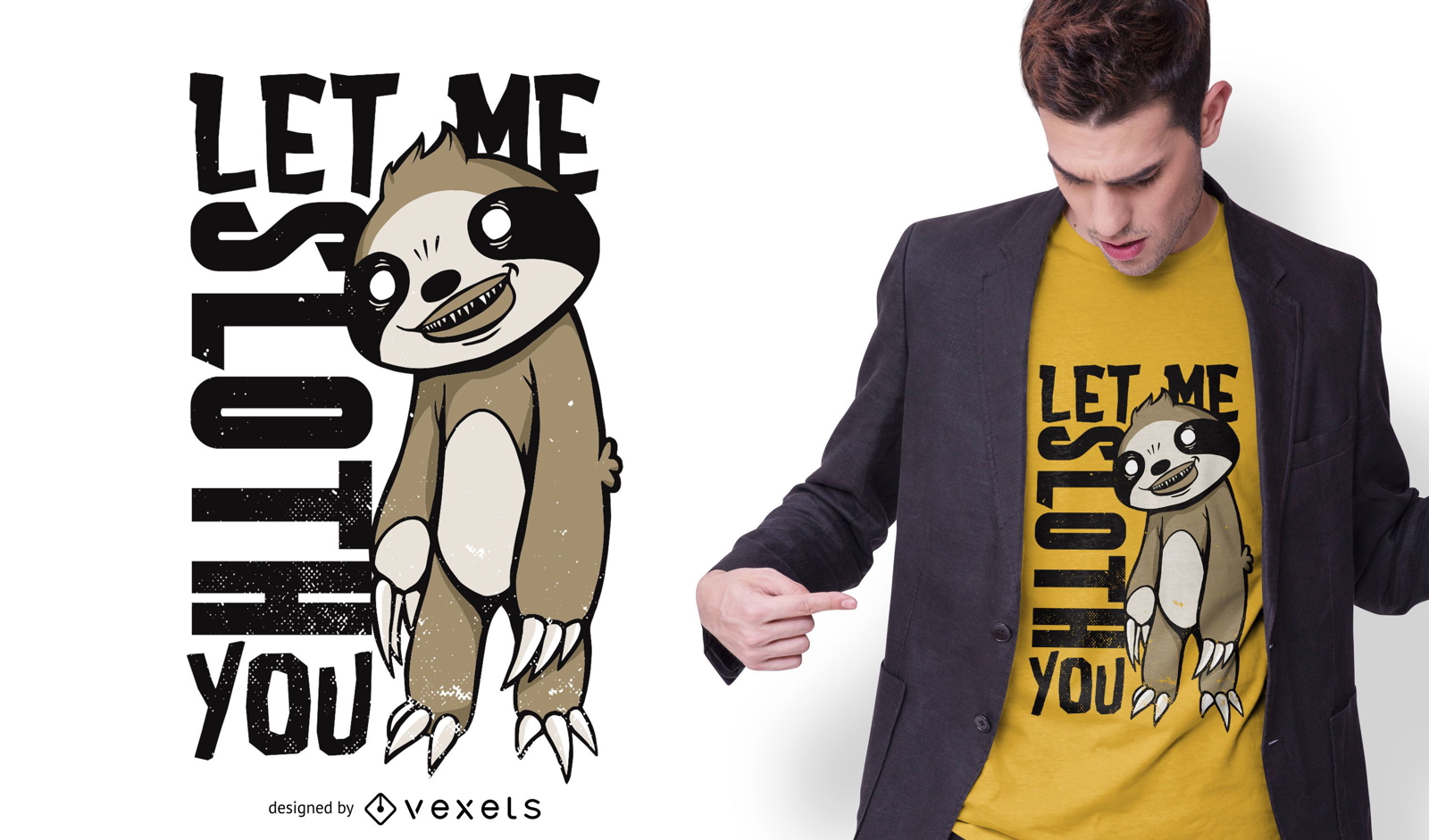 Diseño de camiseta Creepy Sloth
