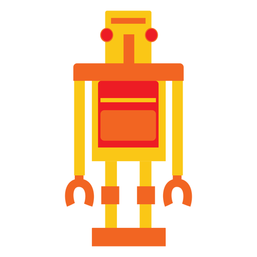 Flat retro robot PNG Design