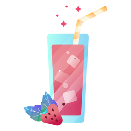 Ilustración de jugo de baya fresa Diseño PNG