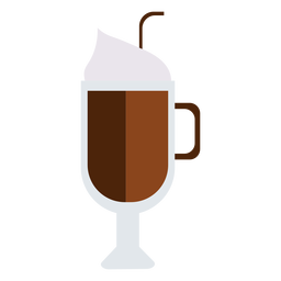 Cappuccino tall glass PNG Design