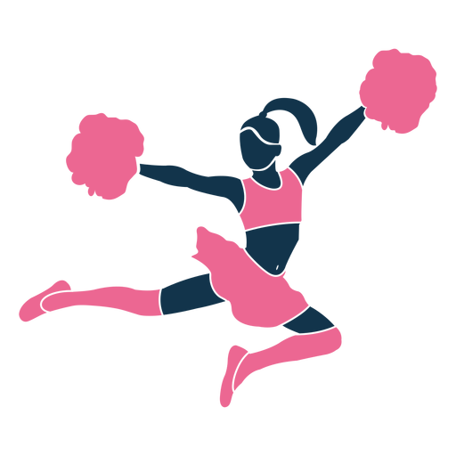 Cheerleader jump silhoutte PNG Design