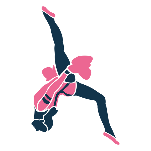 Cheerleader routine silhouette PNG Design