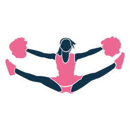 Cheerleader dividida no ar Desenho PNG