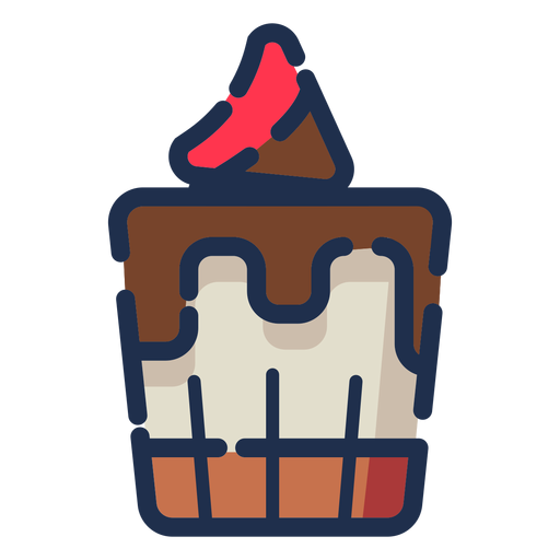 Choco Cupcake-Symbol PNG-Design