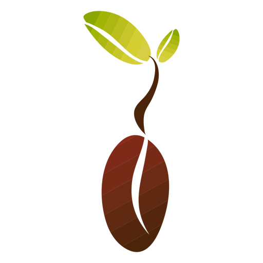 Grano de café con hojas - Descargar PNG/SVG transparente