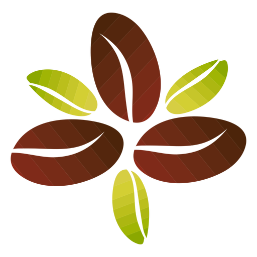 Coffee beans flower PNG Design