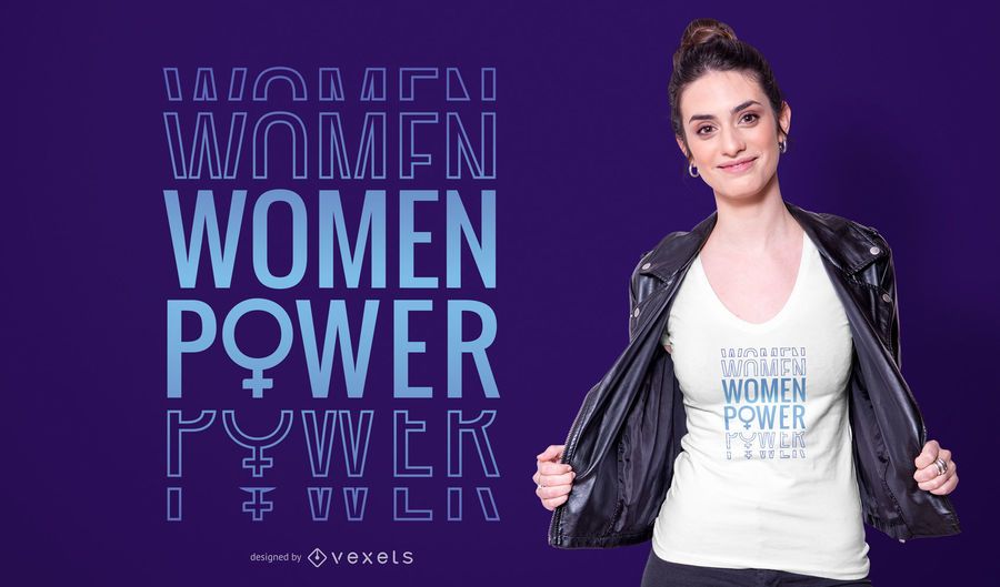 Diseño de camiseta de mujer poder Diseño de camiseta de mujer poder